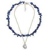 Green Aventurine Amethyst Lapis Lazuli Red Coral Necklace
