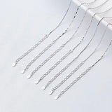 925 Sterling Silver Snake Box Chain Necklace 0.7/0.8mm