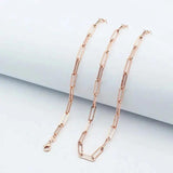 Purple Chunky O-Shaped Necklace 14K Rose Charm Jewelry Stacking Chains