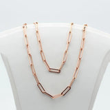 Purple Chunky O-Shaped Necklace 14K Rose Charm Jewelry Stacking Chains