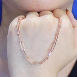Purple Chunky O-Shaped Necklace 14K Rose Charm Jewelry Stacking Chains