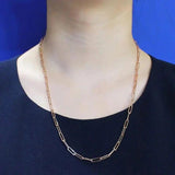 Purple Chunky O-Shaped Necklace 14K Rose Charm Jewelry Stacking Chains