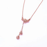 Purple Plated 14K Rose Bead Tassel Necklace Pendant