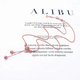 Purple Plated 14K Rose Bead Tassel Necklace Pendant