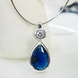 925 Silver Crystal Necklace with Zircon Pendants