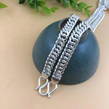 925 Silver Male Punk Necklace Chain Light Smooth Wide Chain Necklace for Man Boy