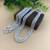 925 Silver Male Punk Necklace Chain Light Smooth Wide Chain Necklace for Man Boy