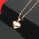 14K Rose Plated Purple Peach Heart Pendant Romantic Wedding Jewelry