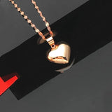 14K Rose Plated Purple Peach Heart Pendant Romantic Wedding Jewelry