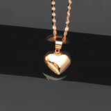 14K Rose Plated Purple Peach Heart Pendant Romantic Wedding Jewelry