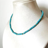Turquoise Beaded Gemstone Necklace Choker Mother Daughter Surfer Beach Bohemian