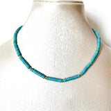 Turquoise Beaded Gemstone Necklace Choker Mother Daughter Surfer Beach Bohemian