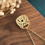 925 Silver Green Crystal Pendant Necklace for Women