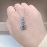 925 Silver Classic Wedding Pendant Necklace with Big Zircon
