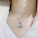 925 Silver Classic Wedding Pendant Necklace with Big Zircon