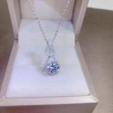 925 Silver Classic Wedding Pendant Necklace with Big Zircon