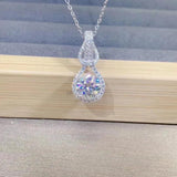 925 Silver Classic Wedding Pendant Necklace with Big Zircon