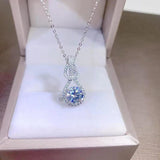 925 Silver Classic Wedding Pendant Necklace with Big Zircon