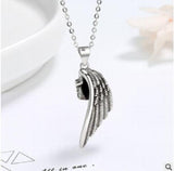 Men Women S925 Retro Thai Silver Angel Devil Wing Pendant Couple Necklaces