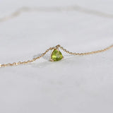 Silver Inlaid Light Olive Green Necklace Gemstone Pendant