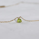 Silver Inlaid Light Olive Green Necklace Gemstone Pendant