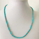 Faceted Turquoise Necklace Natural Stones Beaded Collier Femme