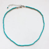 Faceted Turquoise Necklace Natural Stones Beaded Collier Femme