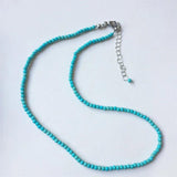 Faceted Turquoise Necklace Natural Stones Beaded Collier Femme