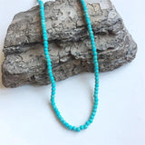 Faceted Turquoise Necklace Natural Stones Beaded Collier Femme