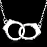 925 Silver Double Round Circle Necklace Chain For Women Jewelry