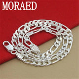 Men's 8mm 20 Inch 925 Silver Necklace Chain Jewelry for Women
