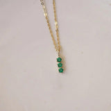 925 Silver Green Zircon Pendant Necklace Retro Style Party Jewelry