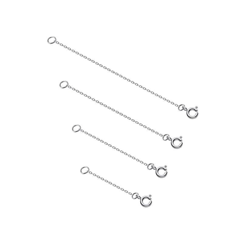 925 Sterling Silver Chain Extenders Necklace Extension Chains with Lobster Clasp