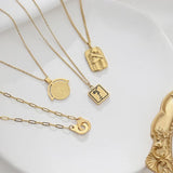 Vintage Face Hug Portrait Pendant 18K Couple Necklaces