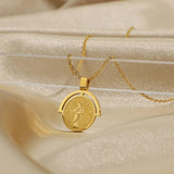 Vintage Face Hug Portrait Pendant 18K Couple Necklaces