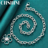925 Silver Flower Pendant Necklace Wedding Jewelry