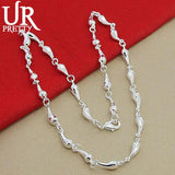 925 Silver Water Drop Necklace Row Chain Party Wedding Jewelry