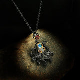 Silver Crystal Choker Pendant Necklace Octopus Animal Party Jewelry