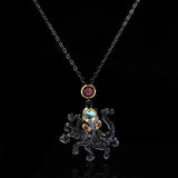 Silver Crystal Choker Pendant Necklace Octopus Animal Party Jewelry