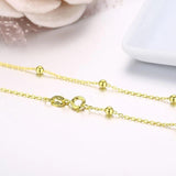 925 Sterling Silver Cross Beaded Chain Choker Necklace for Women Girls
