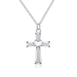 Cross Crystal Pendant 925 Silver Necklace Women Necklace Women Jewelry Gift