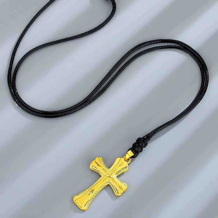 Pure 18K Men's Necklace - 24k Gold Pendant for Collarbone, Anti-Fade Jewelry
