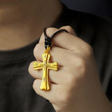 Pure 18K Men's Necklace - 24k Gold Pendant for Collarbone, Anti-Fade Jewelry