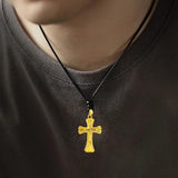 Pure 18K Men's Necklace - 24k Gold Pendant for Collarbone, Anti-Fade Jewelry