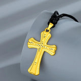 Pure 18K Men's Necklace - 24k Gold Pendant for Collarbone, Anti-Fade Jewelry