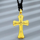 Pure 18K Men's Necklace - 24k Gold Pendant for Collarbone, Anti-Fade Jewelry