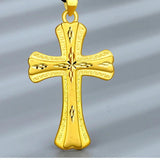 Pure 18K Men's Necklace - 24k Gold Pendant for Collarbone, Anti-Fade Jewelry