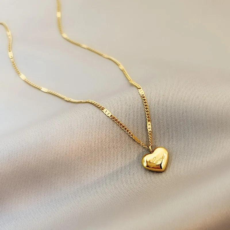 Stainless Steel Love Necklace Clavicle Chain 18K Necklace For Women