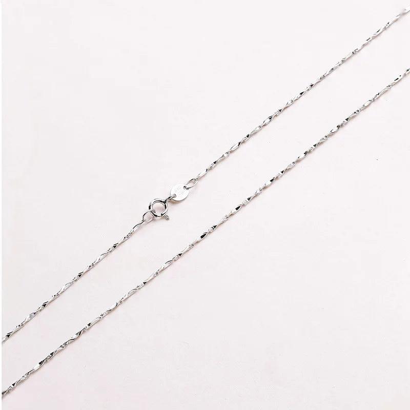 925 Silver Ingot Necklace Classic Chain Silver/Gold/Rose