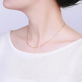925 Silver Ingot Necklace Classic Chain Silver/Gold/Rose